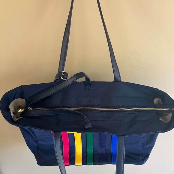 Like New Talbots Blue Rainbow Shoulder Tote - Picture 7 of 10